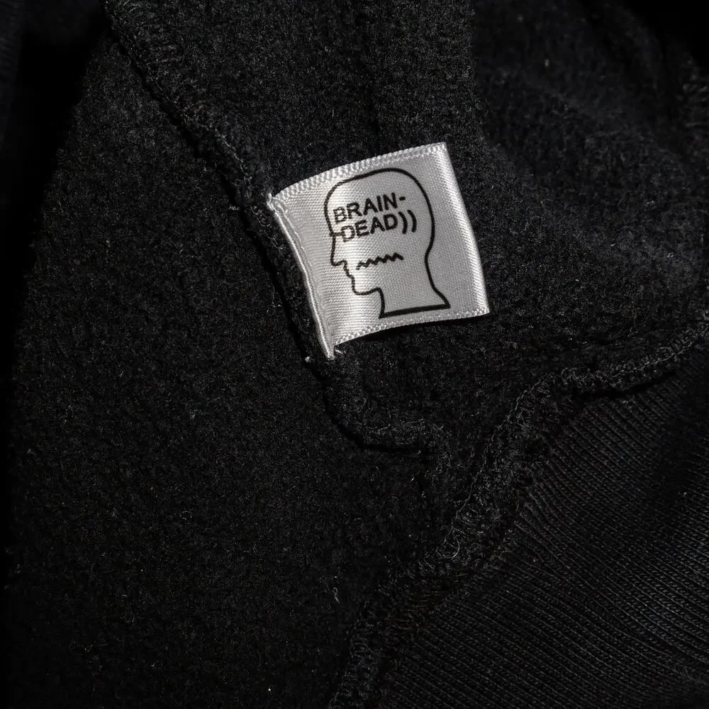 Brain Dead x Los Angeles Times Hoodie in Black cotton fleece sz Small